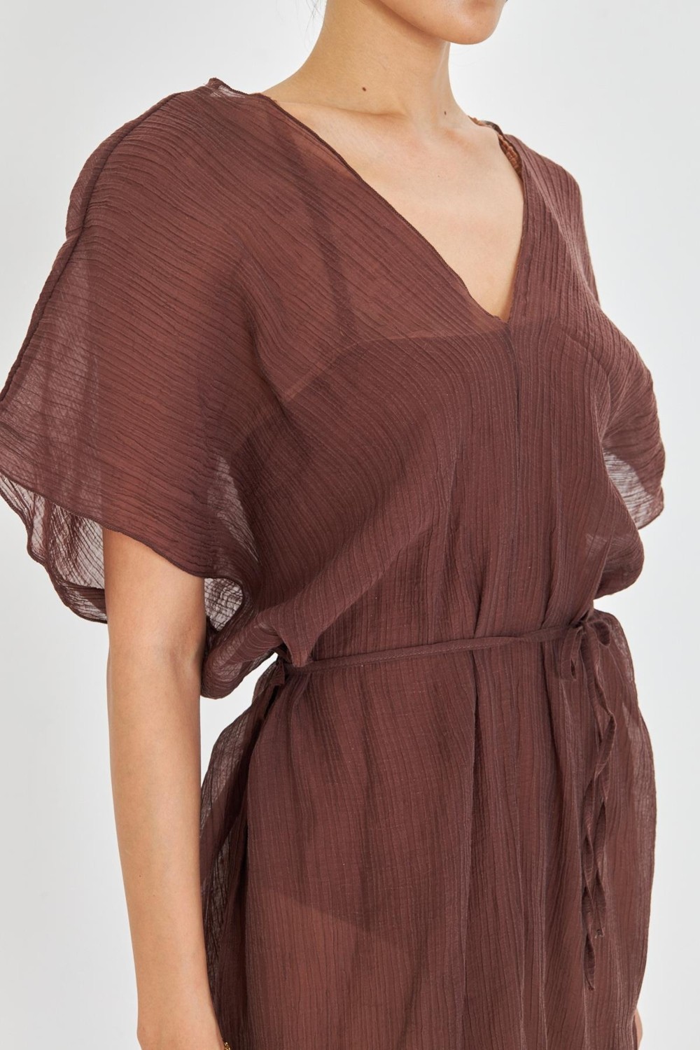 Tiffany & Tomato Sıfır Kol Kırışık Kimono görsel 2