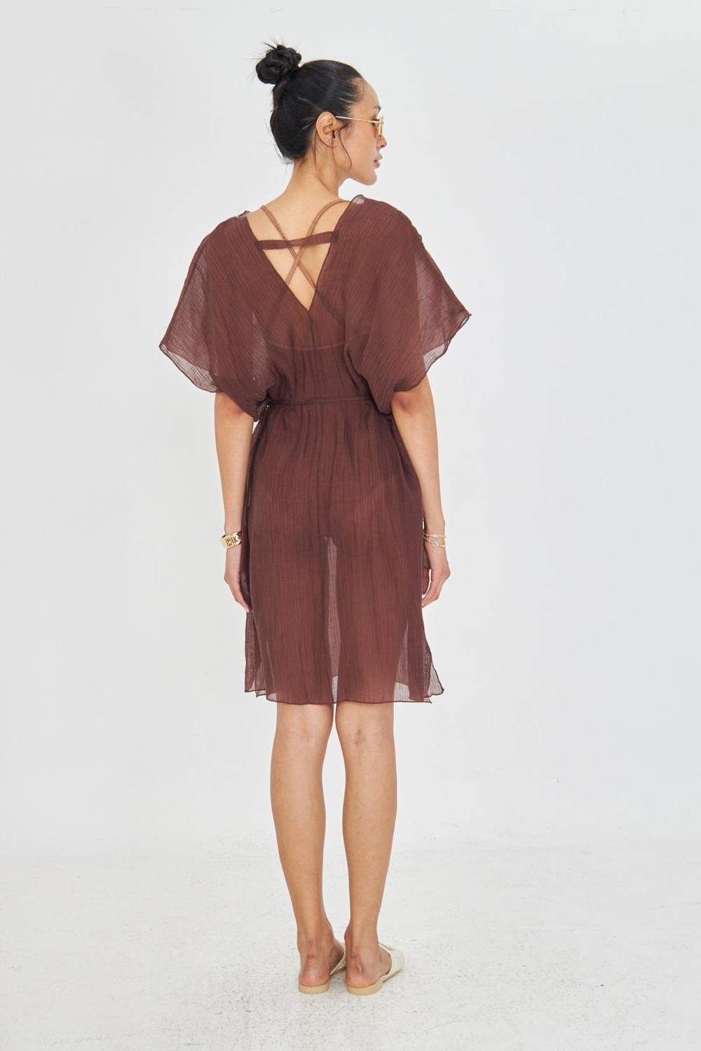 Tiffany & Tomato Sıfır Kol Kırışık Kimono görsel 3