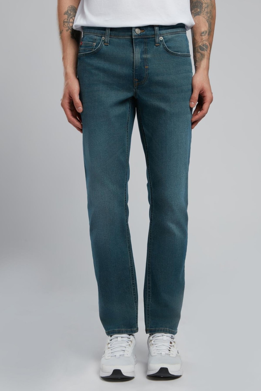 Lee Cooper Jagger Erkek Slım Straıght Dar Kesim Normal Bel Düz Paça Jean Pantolon Mavi görsel 2