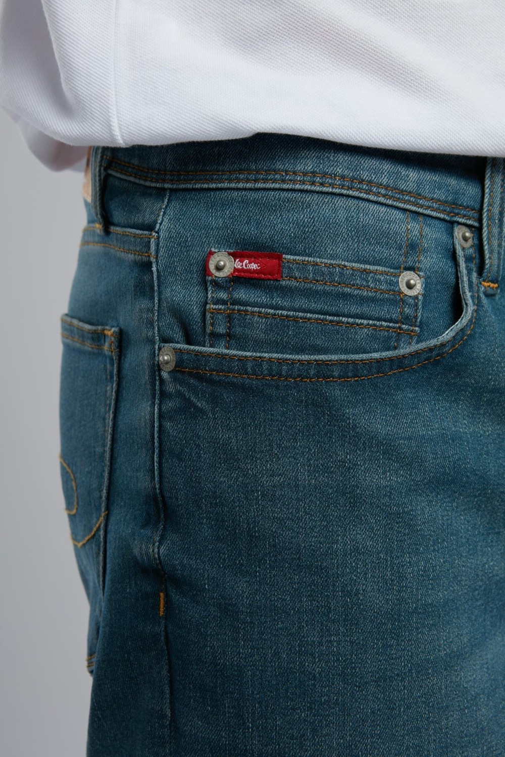 Lee Cooper Jagger Erkek Slım Straıght Dar Kesim Normal Bel Düz Paça Jean Pantolon Mavi görsel 5