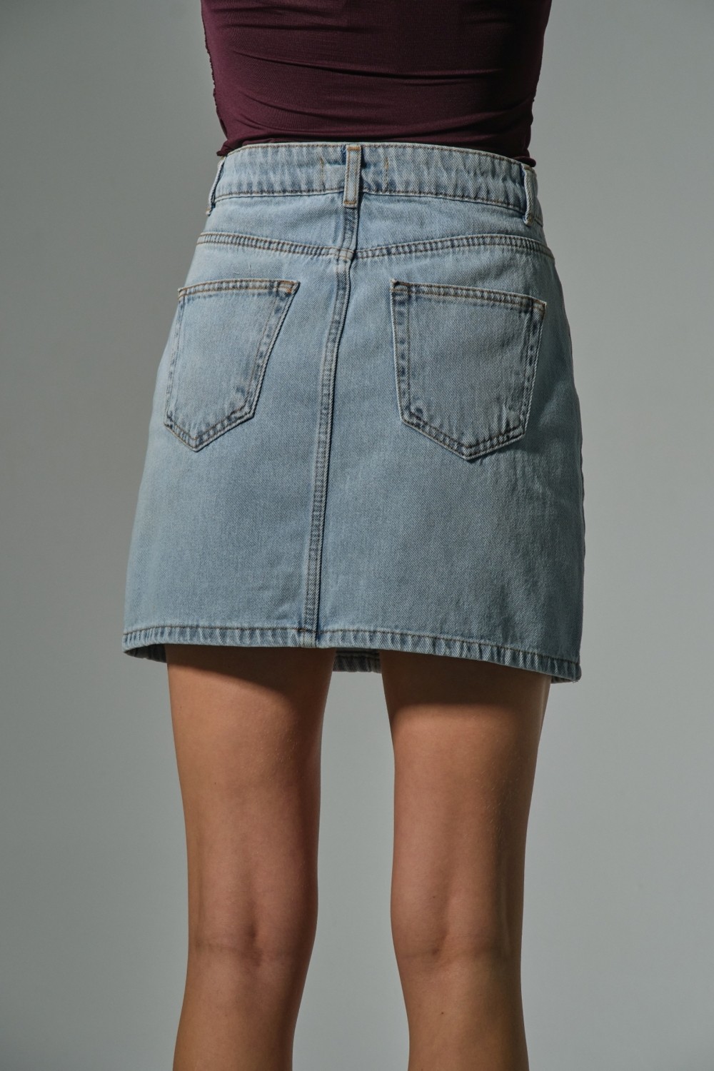 Domoda %100 Pamuk 5 Cep Denim Kot Kadın Jean Mini Etek @latina görsel 5