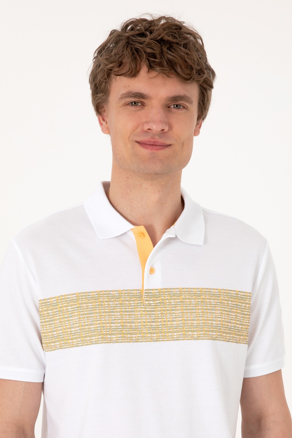 U.S. Polo Assn. Erkek Regular Fit Polo Yaka Beyaz Tişört 50306812-VR049 görsel 2