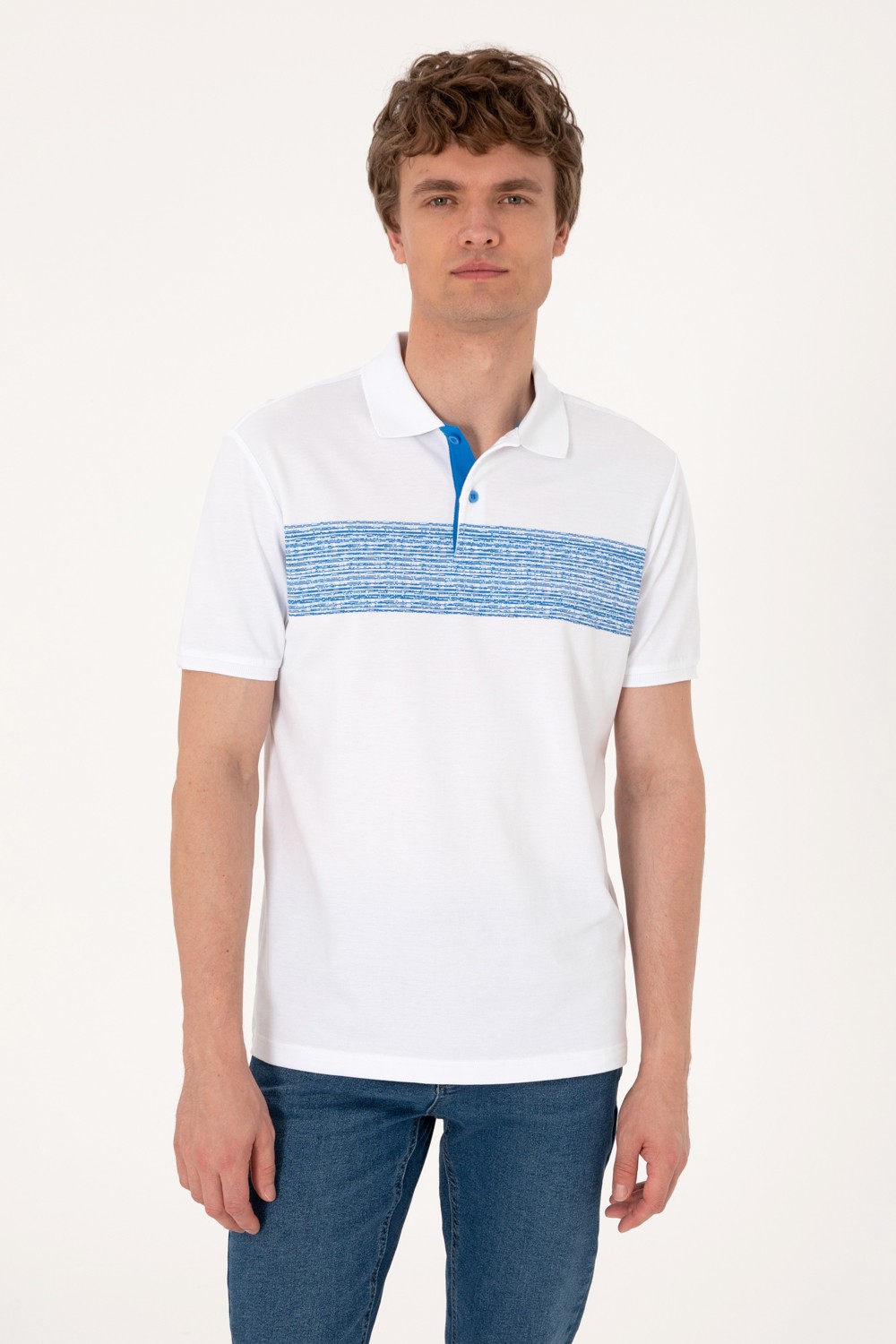 U.S. Polo Assn. Erkek Regular Fit Polo Yaka Beyaz Tişört 50306812-VR049