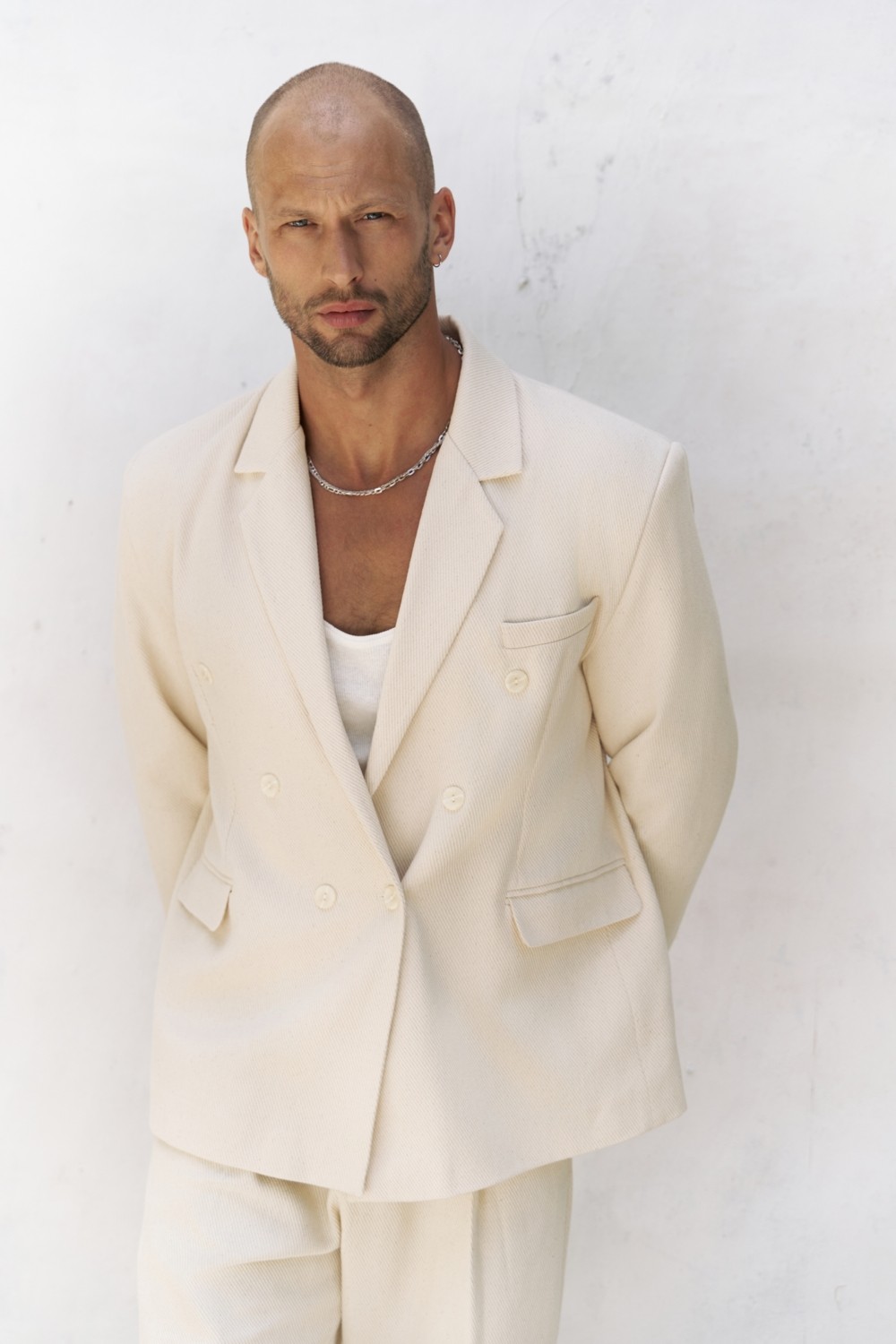 Mai Ayyubay Ekru Erkek Blazer Ceket