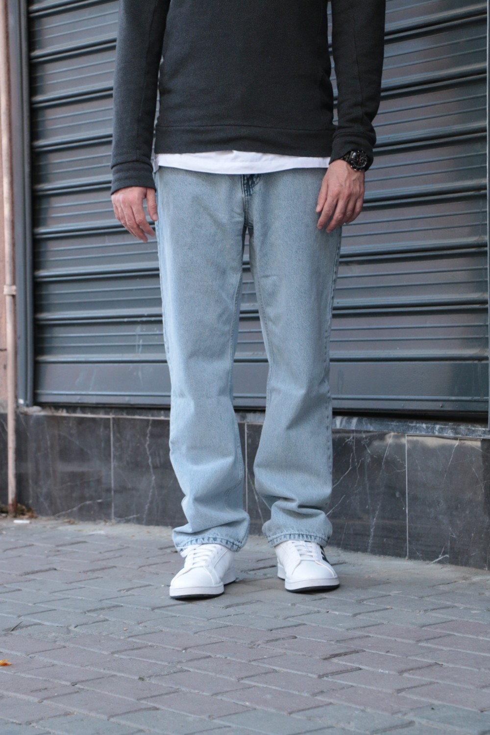 Greenpoll Erkek Baggy Bol Kesim Pantolon Yıkamalı Şık ve Modern
