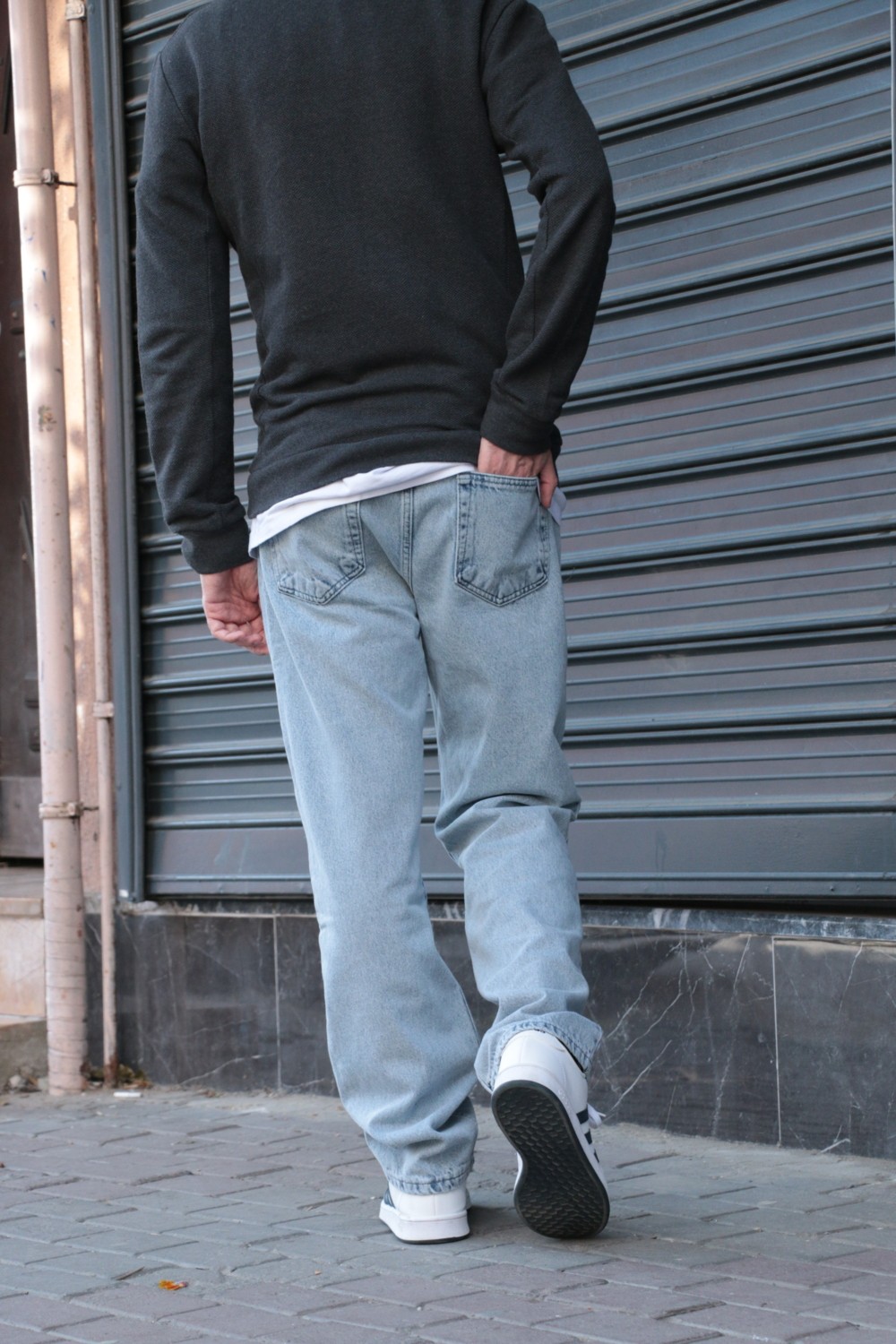 Greenpoll Erkek Baggy Bol Kesim Pantolon Yıkamalı Şık ve Modern görsel 5