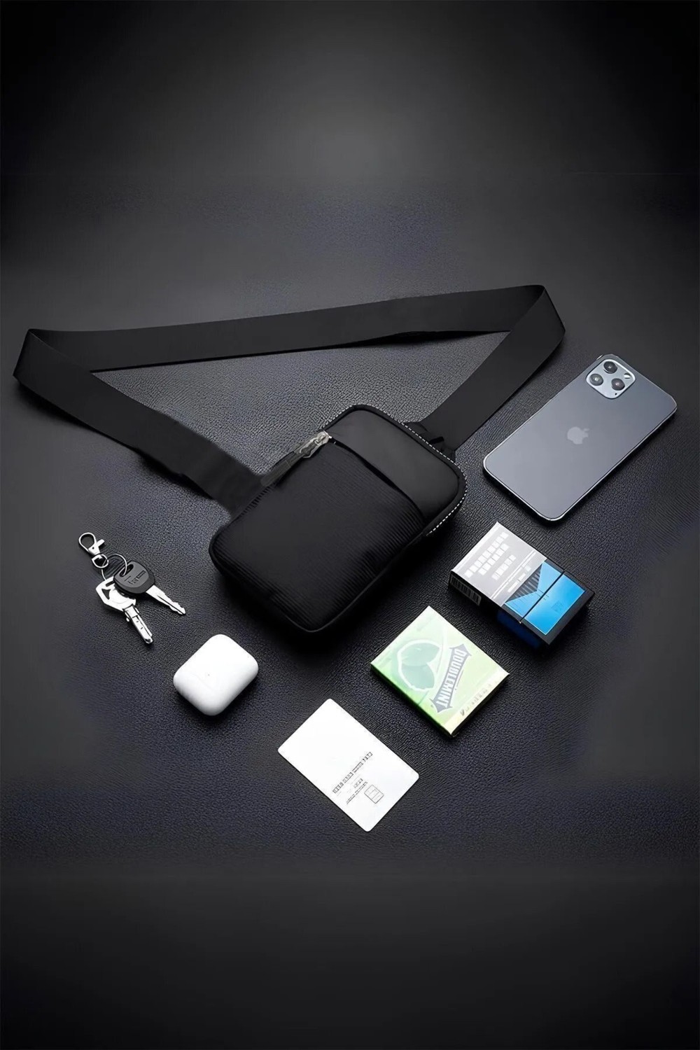 Av A Dos Unisex Impertex Kumaş Telefon Bölmeli Bel ve Çapraz Omuz Çanta Göğüs Seyahet Günlük Bodybag görsel 4