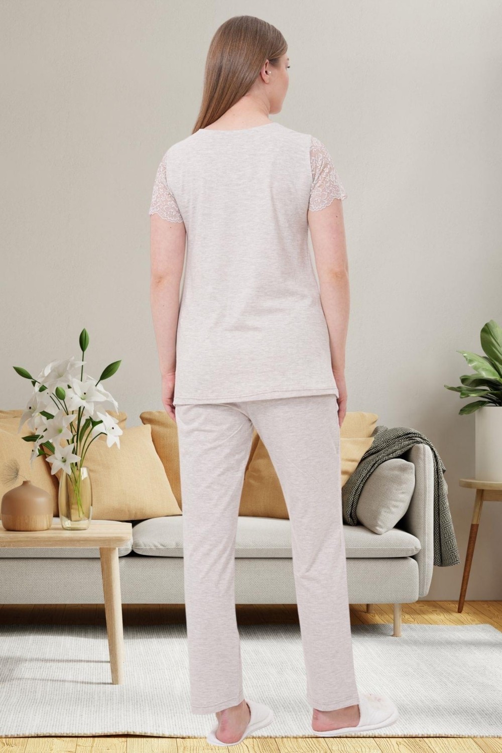 Mecit Pijama Mecit 6056 Vizon Hamile Lohusa Pijama Takımı görsel 2