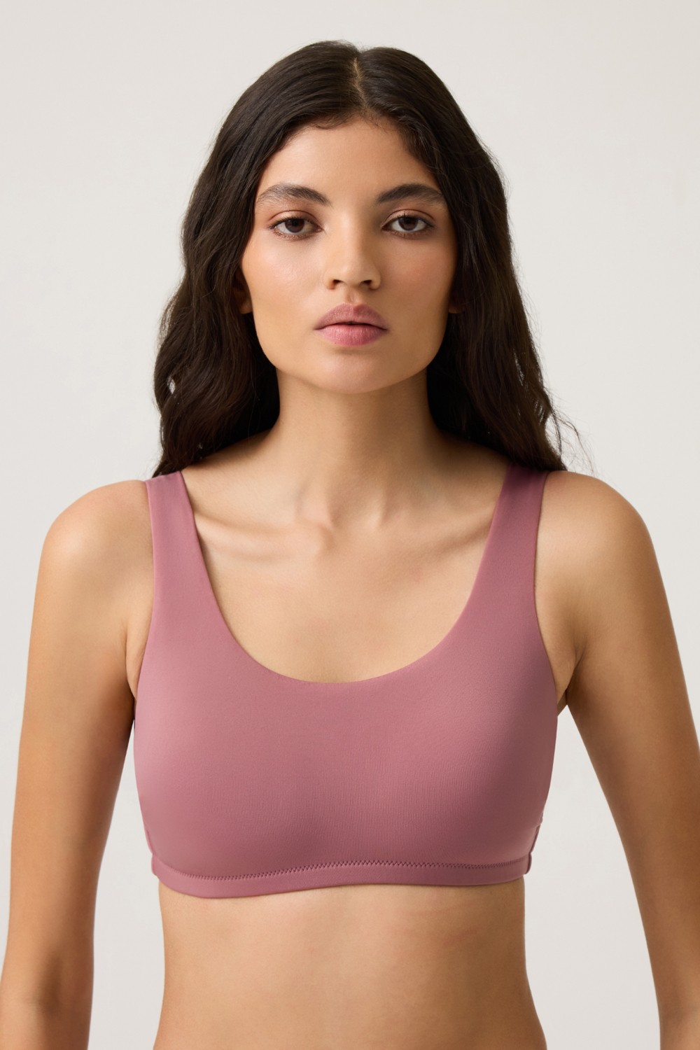 Los Ojos Bordo Kare Yaka Spor Bikini Üstü Sporty Top görsel 8