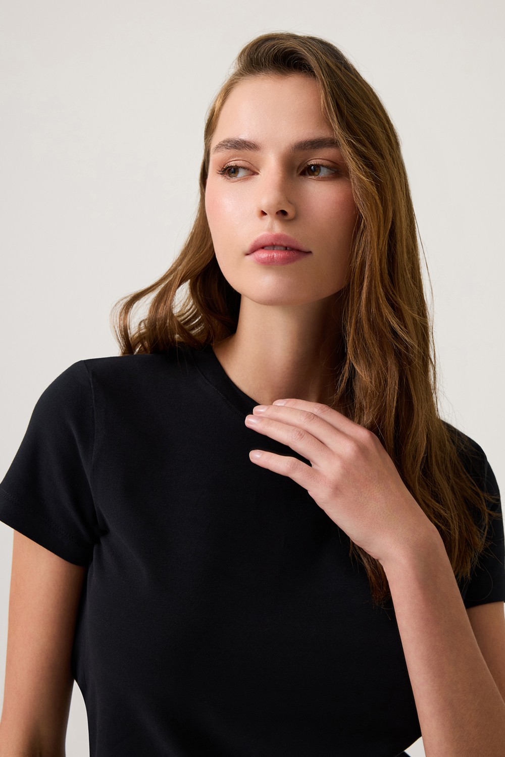 Los Ojos Beyaz Düz Kesim Tişört Regular T-Shirt görsel 2