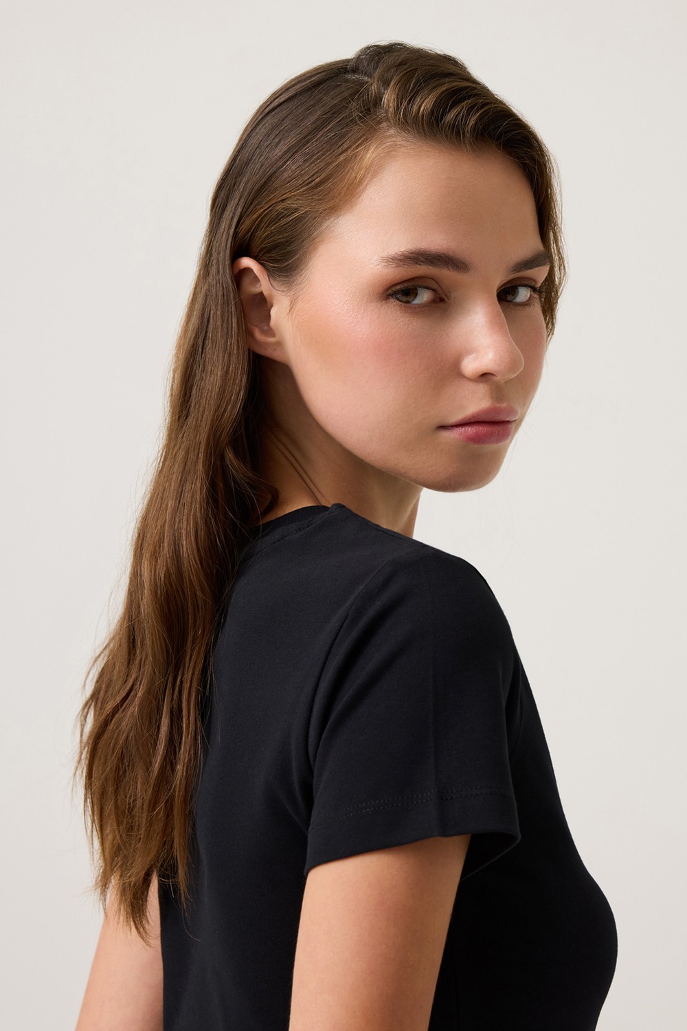Los Ojos Beyaz Düz Kesim Tişört Regular T-Shirt görsel 3