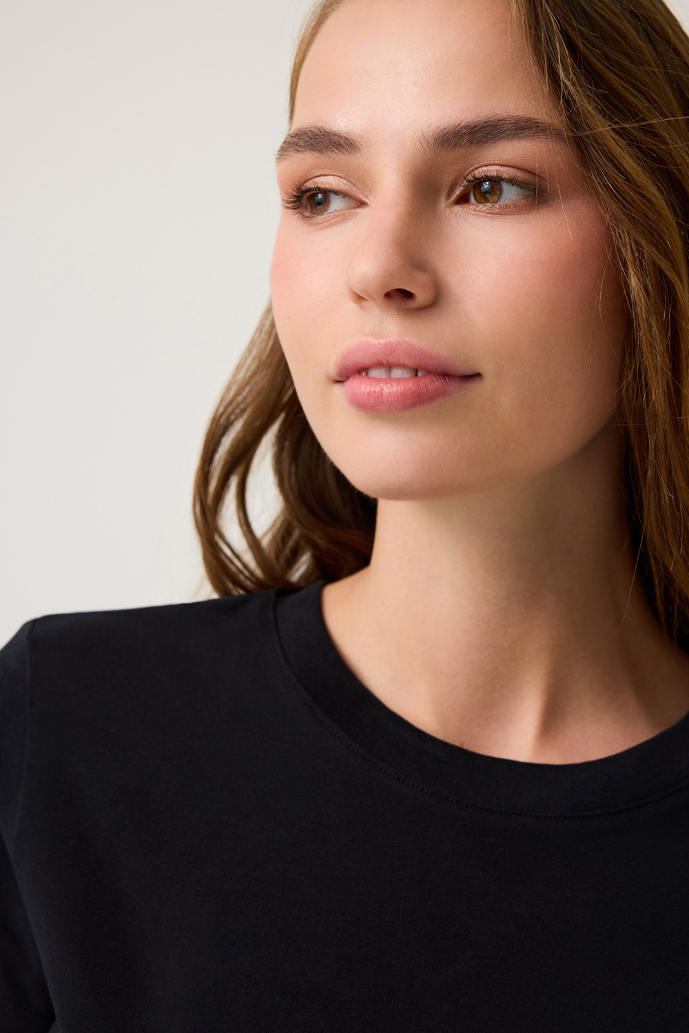 Los Ojos Beyaz Düz Kesim Tişört Regular T-Shirt görsel 5