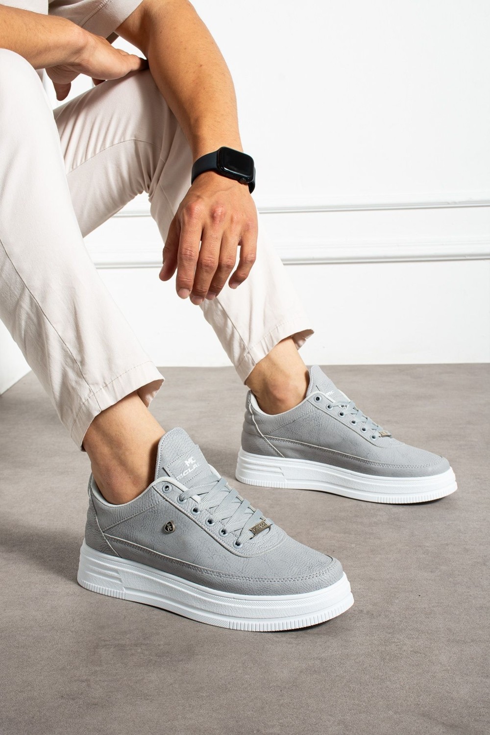Mclacos Erkek Sneaker Günlük Spor Ayakkabı Yüksek Taban Siyah- Rahat Tasarım X7 görsel 7