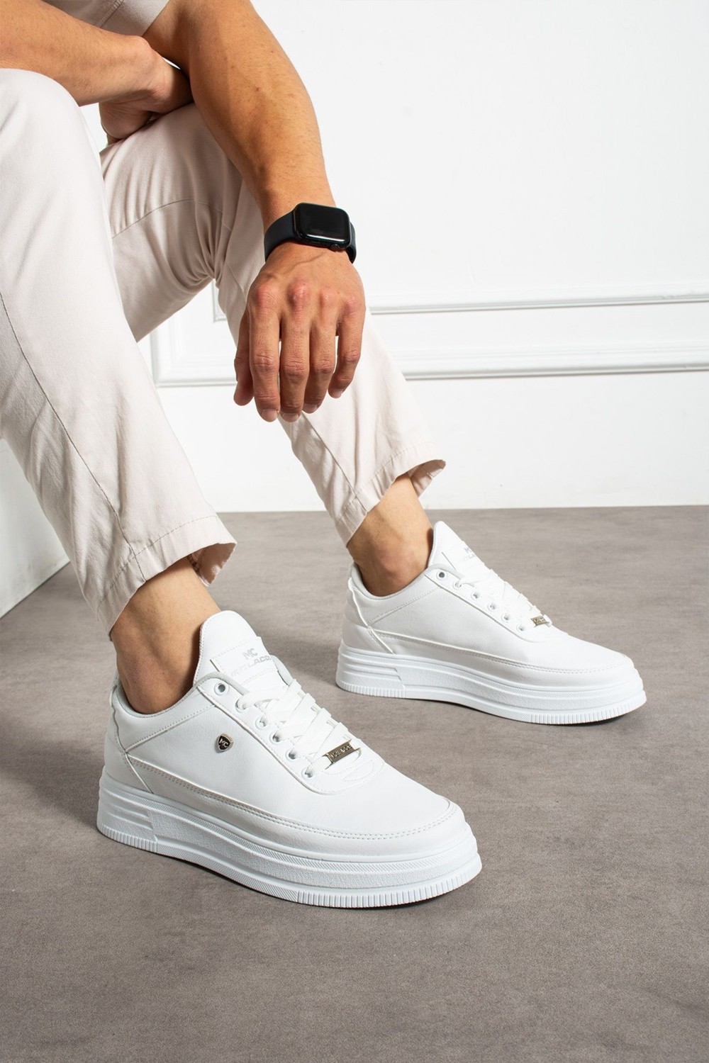 Mclacos Erkek Sneaker Günlük Spor Ayakkabı Yüksek Taban Siyah- Rahat Tasarım X7