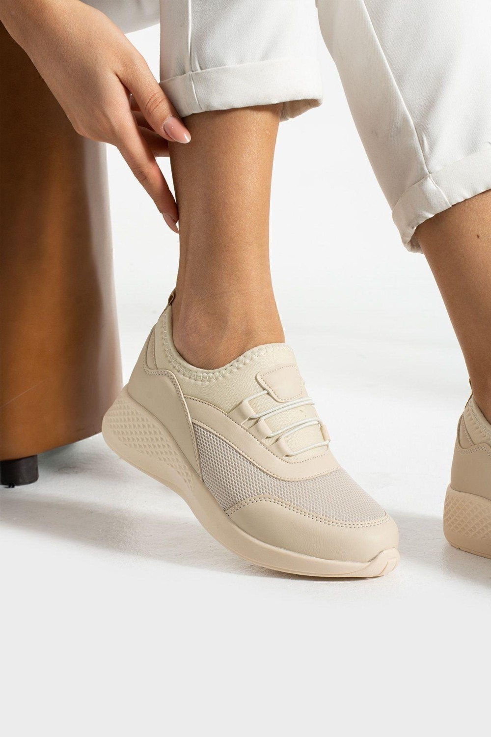 Lubrand Buz Gri Anatomik Esnek Taban Slip-on Spor Ayakkabı Günlük Sneaker
