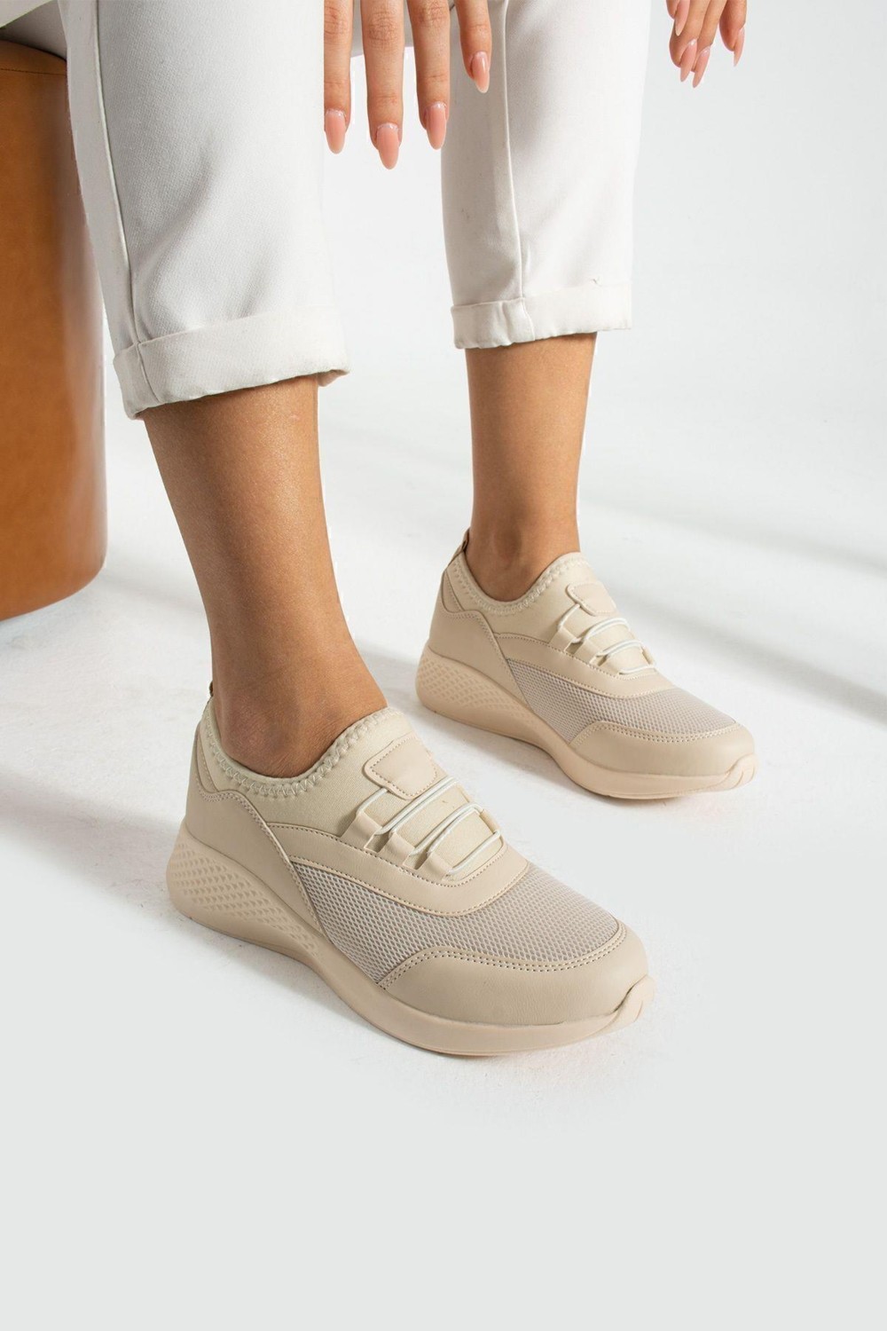 Lubrand Buz Gri Anatomik Esnek Taban Slip-on Spor Ayakkabı Günlük Sneaker görsel 3