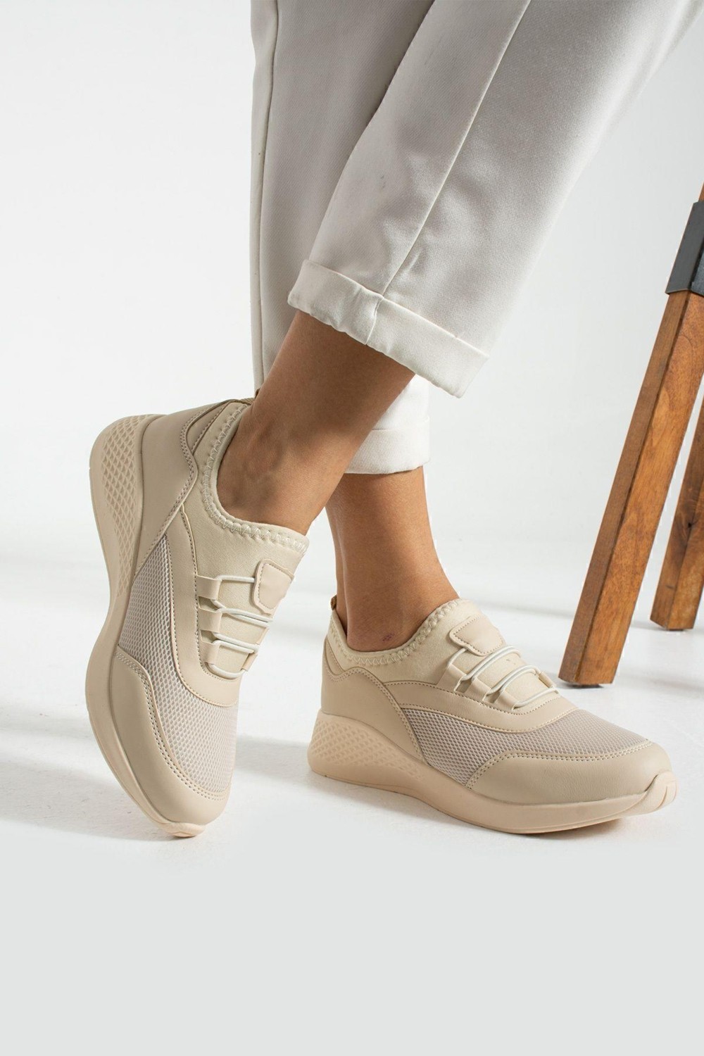 Lubrand Buz Gri Anatomik Esnek Taban Slip-on Spor Ayakkabı Günlük Sneaker görsel 5