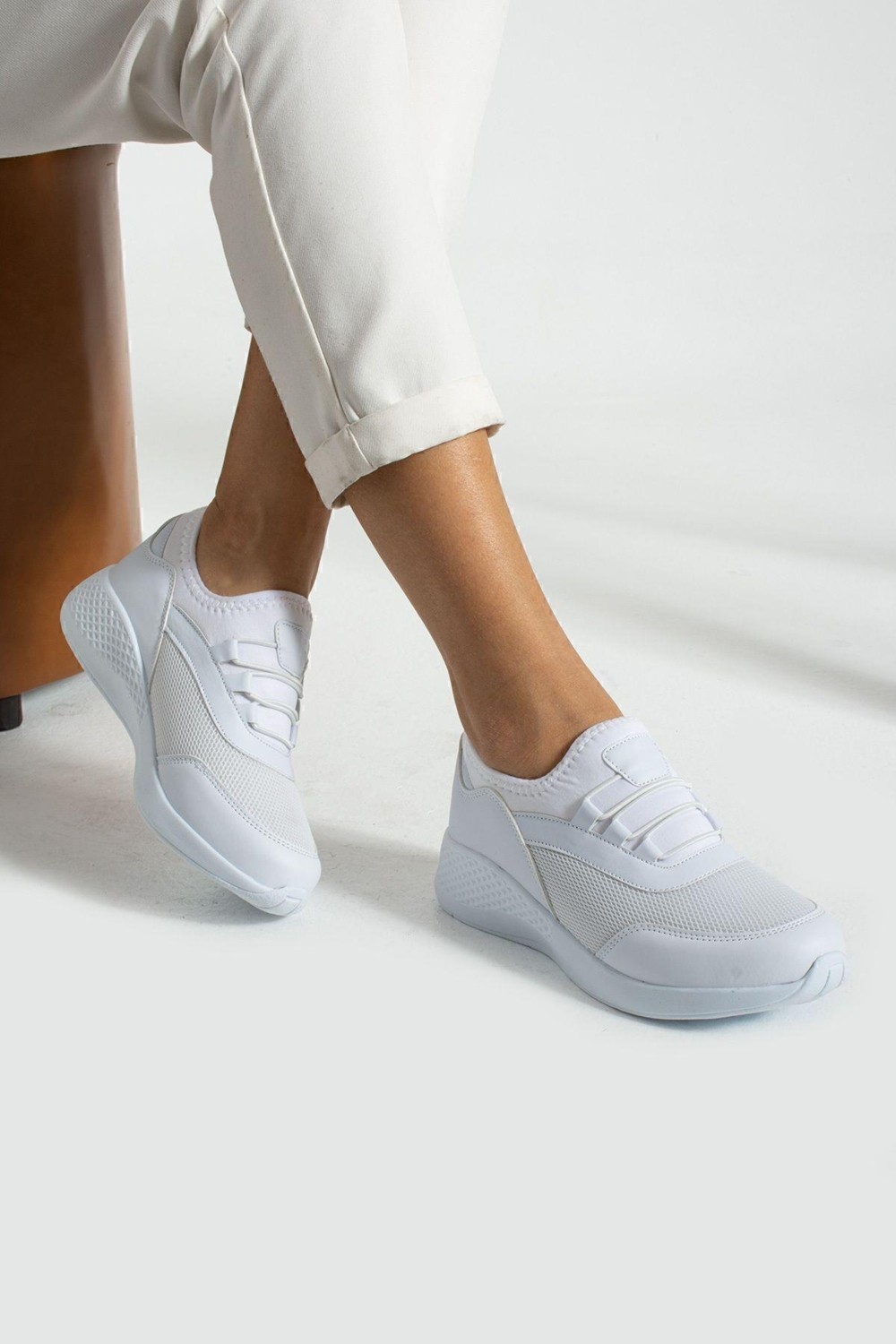 Lubrand Buz Gri Anatomik Esnek Taban Slip-on Spor Ayakkabı Günlük Sneaker görsel 7