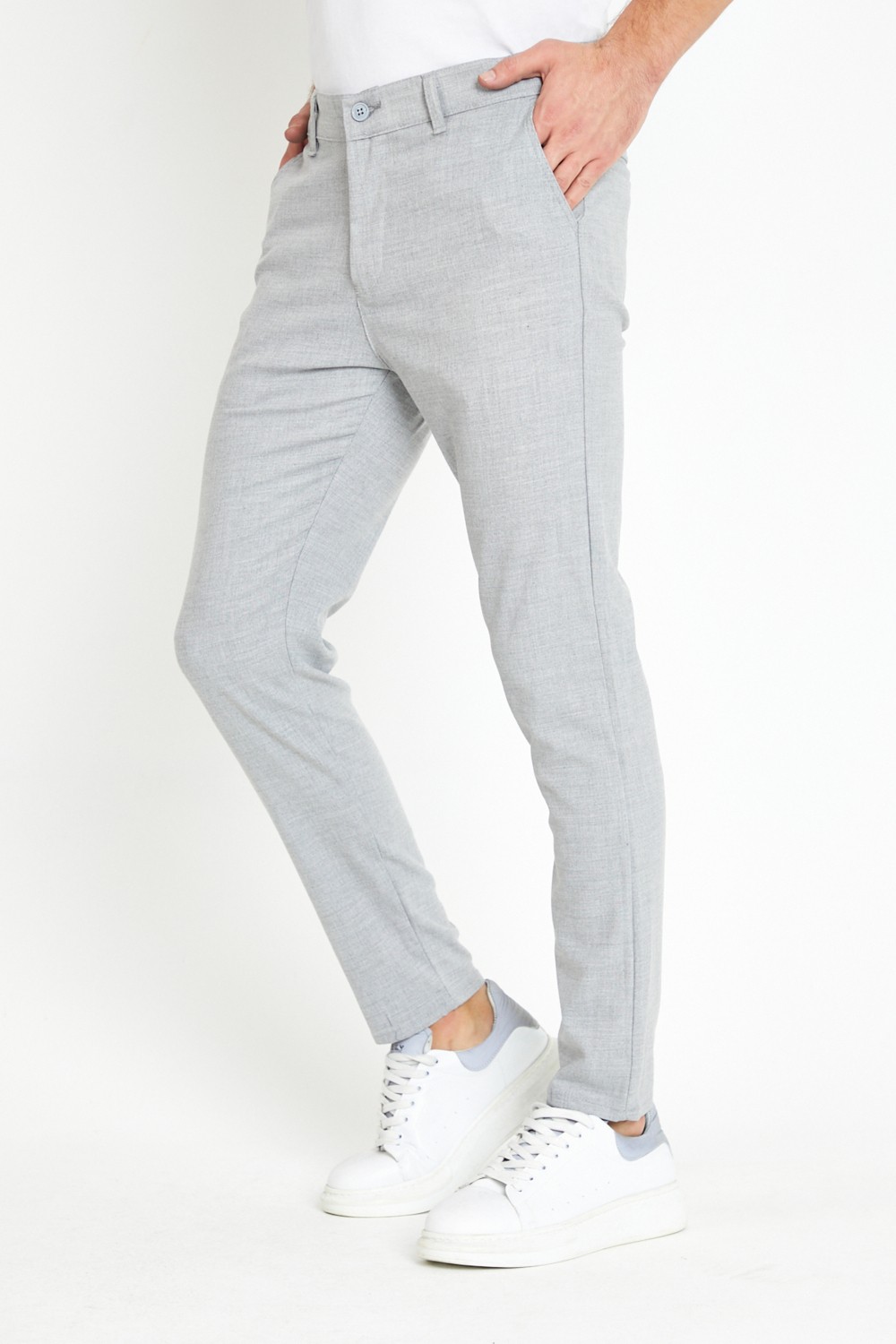 Mero Life Erkek Krem Italyan Kesim Slim Fit Kaliteli Esnek Likralı Bilek Boy Kumaş Pantolon görsel 5