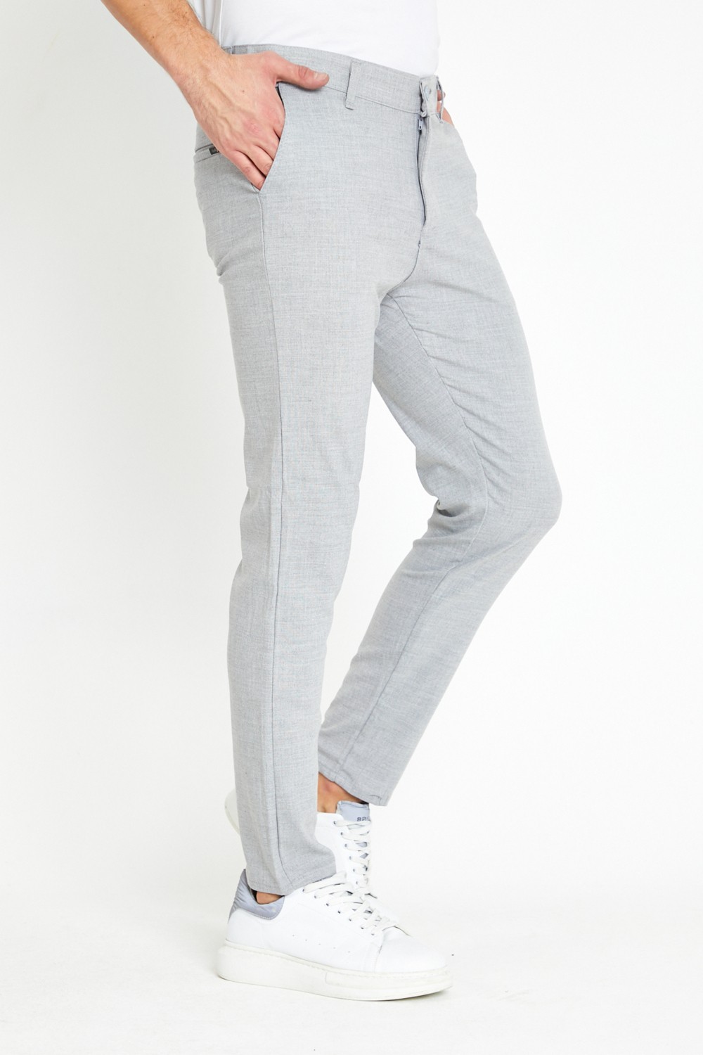 Mero Life Erkek Krem Italyan Kesim Slim Fit Kaliteli Esnek Likralı Bilek Boy Kumaş Pantolon görsel 6