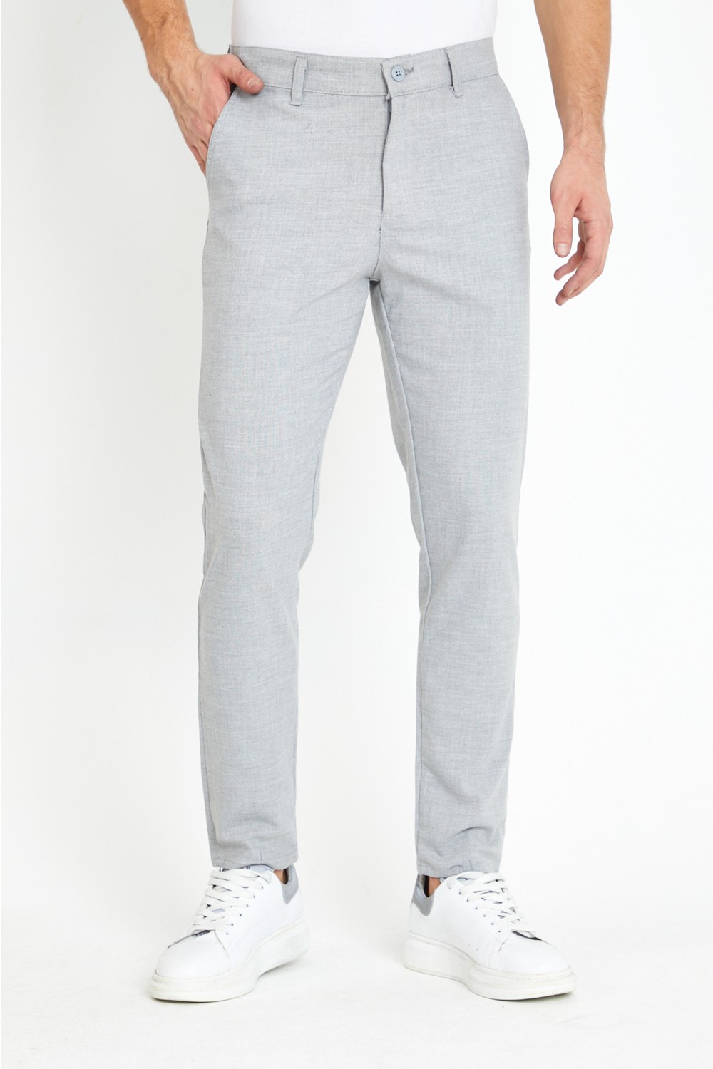 Mero Life Erkek Krem Italyan Kesim Slim Fit Kaliteli Esnek Likralı Bilek Boy Kumaş Pantolon görsel 7