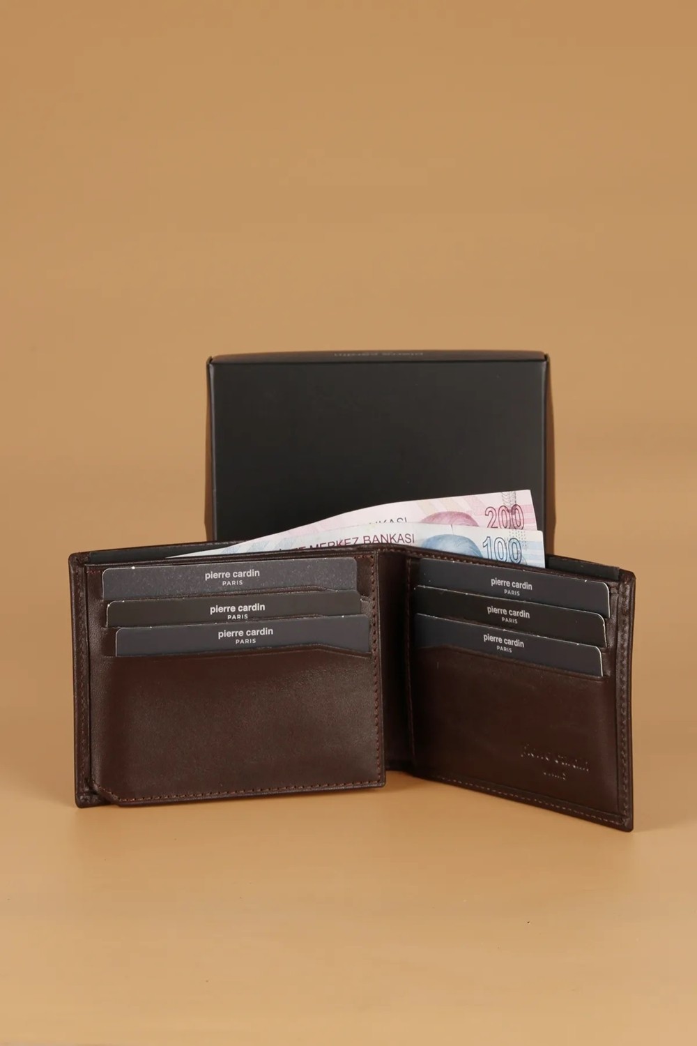 Pierre Cardin -Set 3- % 100 Hakiki Deri Özel Hediye Kutulu Damat Kemer Cüzdan Çeyiz Seti görsel 3