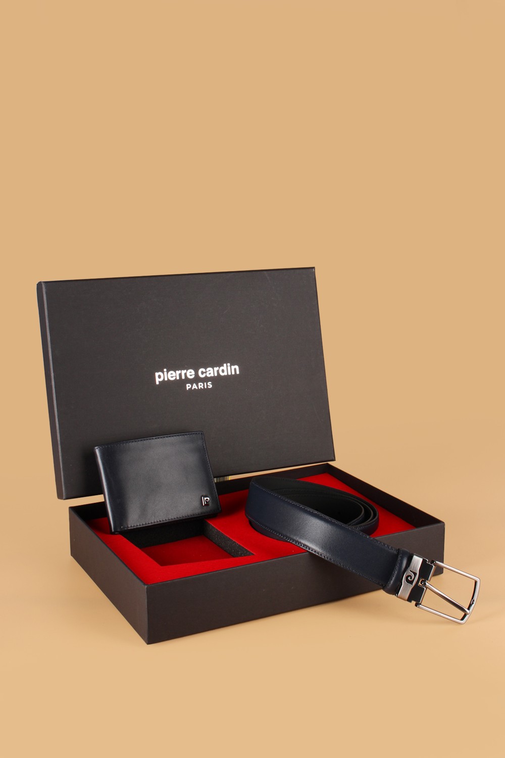 Pierre Cardin -Set 3- % 100 Hakiki Deri Özel Hediye Kutulu Damat Kemer Cüzdan Çeyiz Seti görsel 4