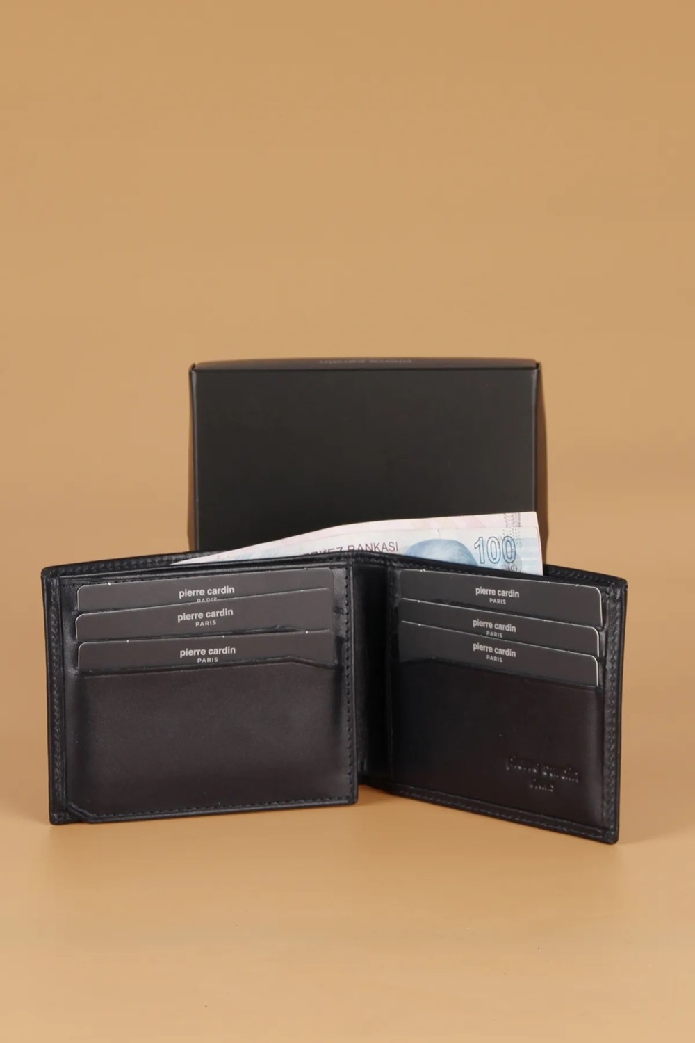 Pierre Cardin -Set 3- % 100 Hakiki Deri Özel Hediye Kutulu Damat Kemer Cüzdan Çeyiz Seti görsel 6