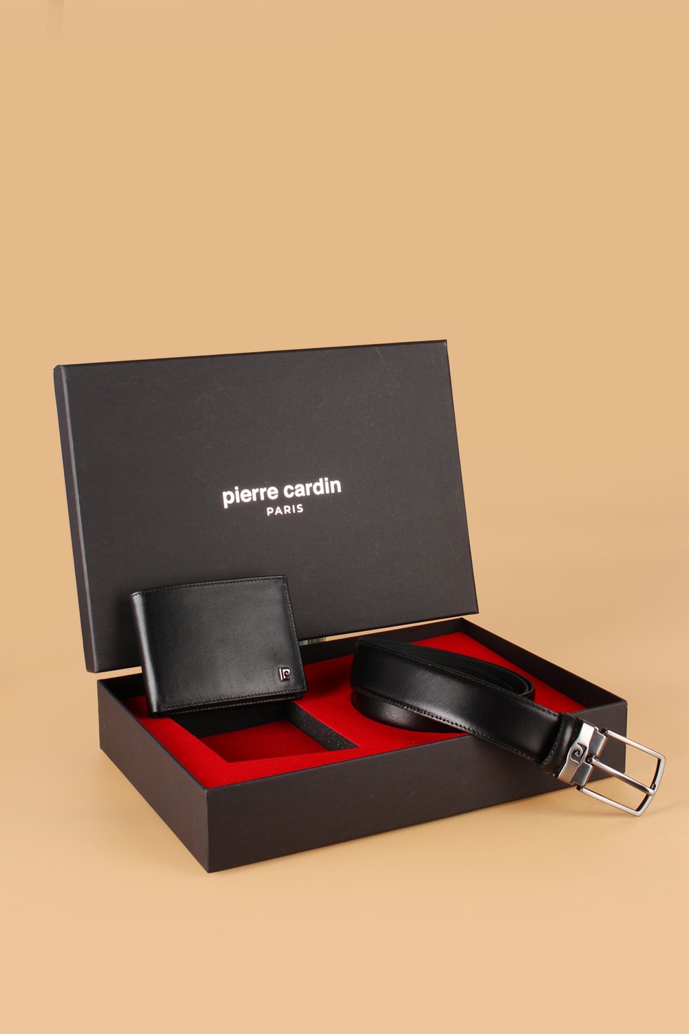 Pierre Cardin -Set 3- % 100 Hakiki Deri Özel Hediye Kutulu Damat Kemer Cüzdan Çeyiz Seti