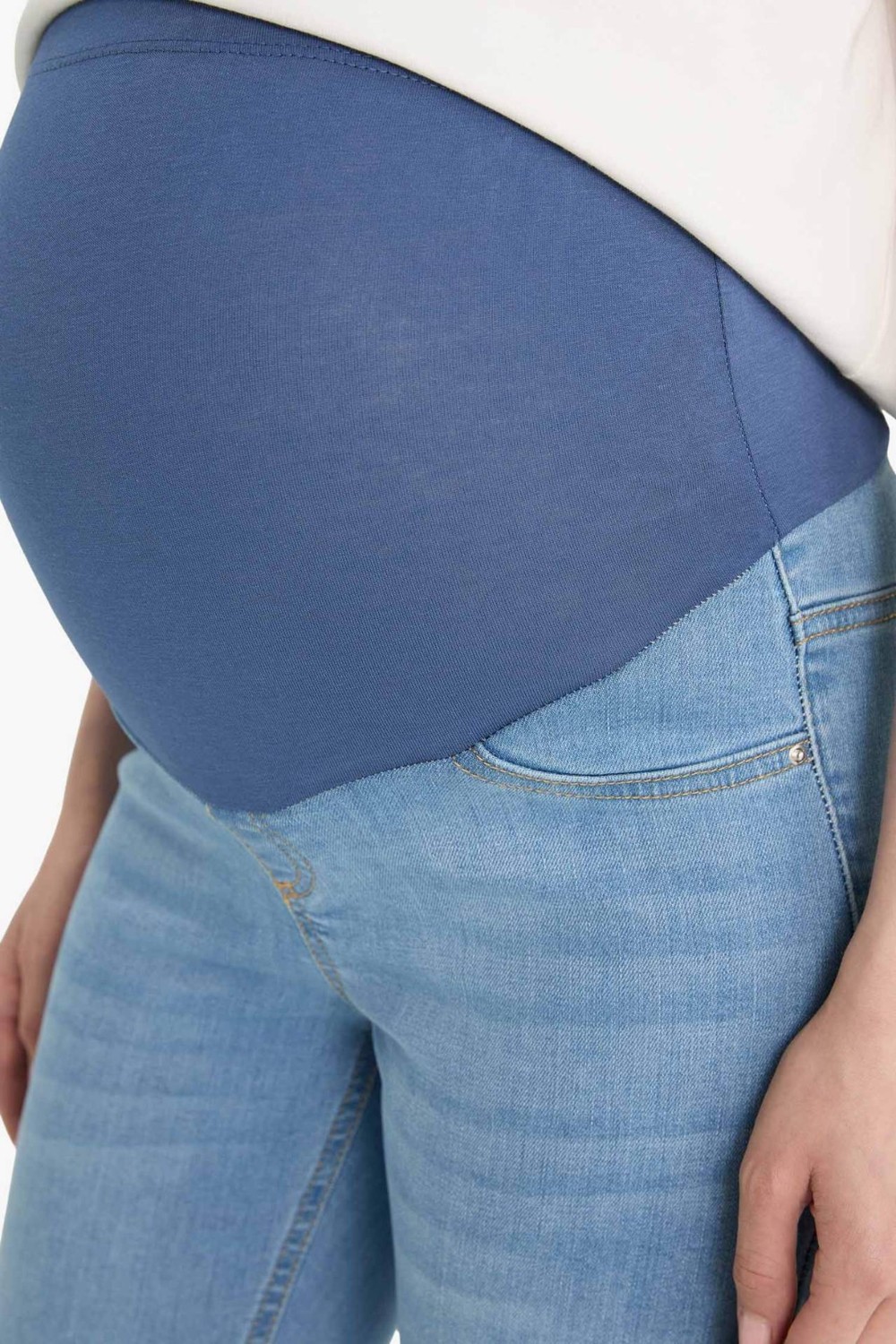 DeFacto Skinny Fit Yüksek Bel Düz Paça Standart Boy Hamile Pantolon Z6884AZ24SP görsel 5