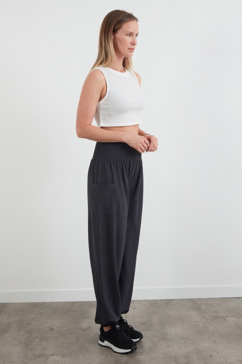 FullaModa Bürümcük Kumaş Crop Body görsel 3