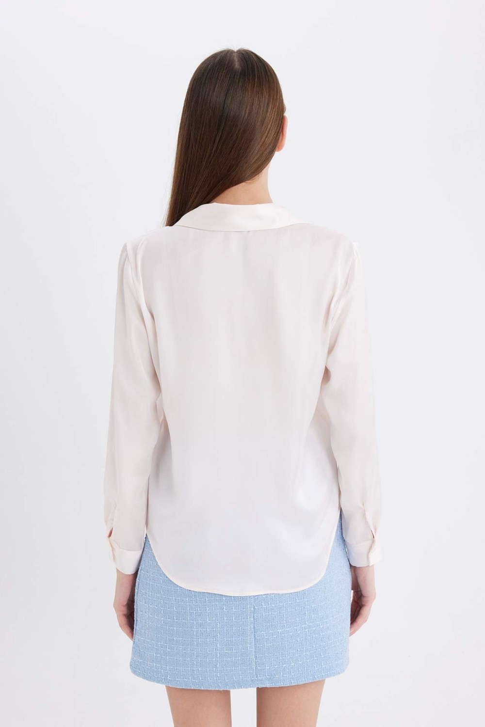 DeFacto Regular Fit Saten Uzun Kollu Gömlek E1783AX24WN görsel 6