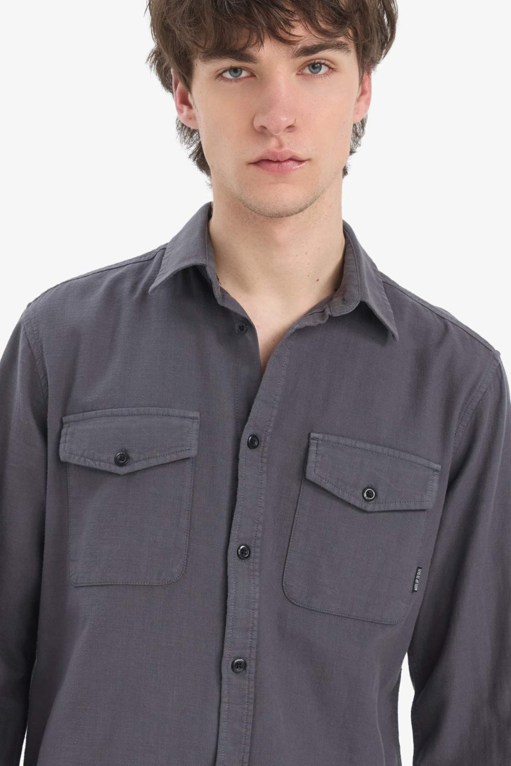DeFacto %100 Pamuk Regular Fit Polo Yaka Basic Uzun Kollu Gömlek B2654AX25SP