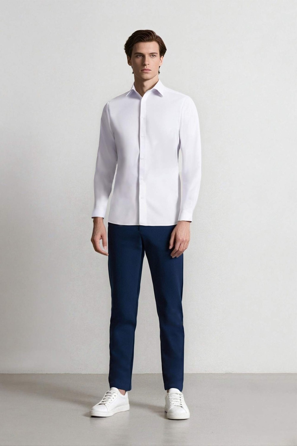DeFacto Tailored Fit Düz Paça Her Yöne Esneyen Yumuşak Tuşe Cepli Pantolon C7508AX25SP görsel 2