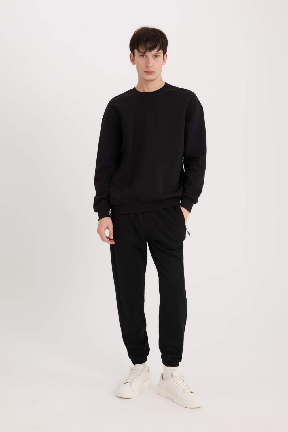 DeFacto Slim Fit Dar Kesim Fermuar Cepli Pike Eşofman Altı D5258AX25SP görsel 5