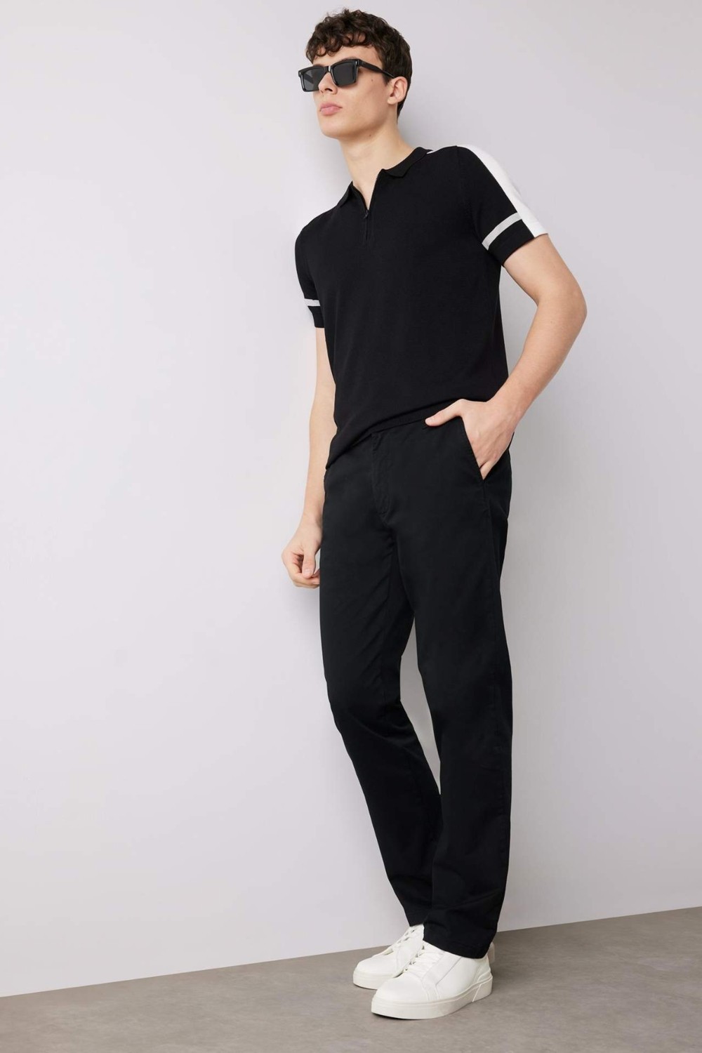 DeFacto Regular Fit Normal Kesim Yazlık Düz Paça Chino Kanvas Pantolon D7349AX25SP görsel 3