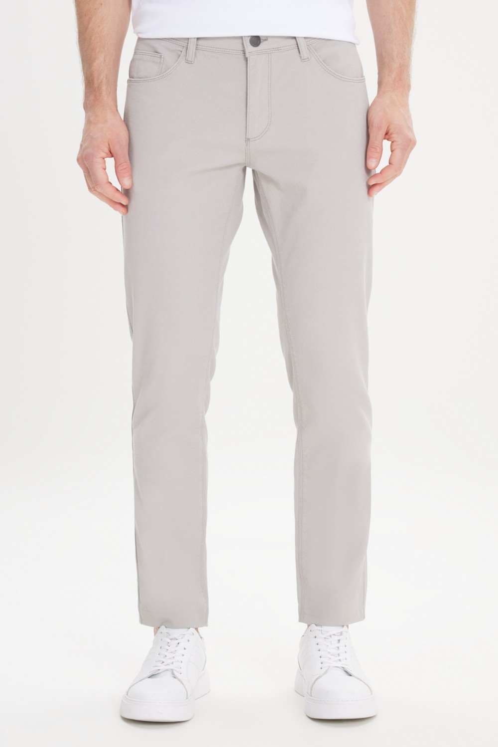 Altınyıldız Classics Erkek Yeşil Slim Fit Dar Kesim 5 Cep Armürlü Esnek Pantolon