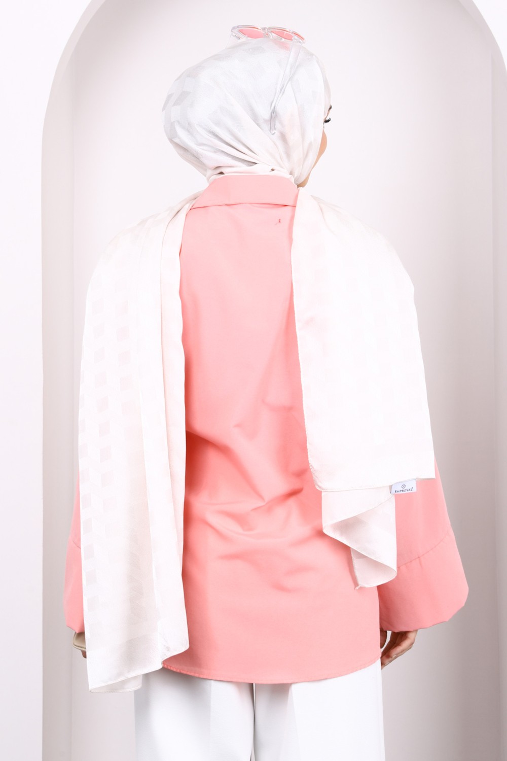 İmaj Butik Beyaz Yan Bağlamalı Kimono görsel 4