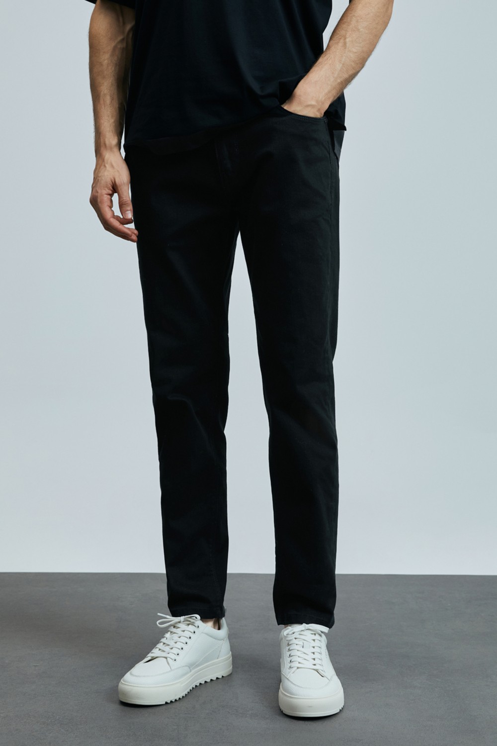 Lufian Anton Smart Jean Erkek Pantolon Slim Fit Siyah görsel 3