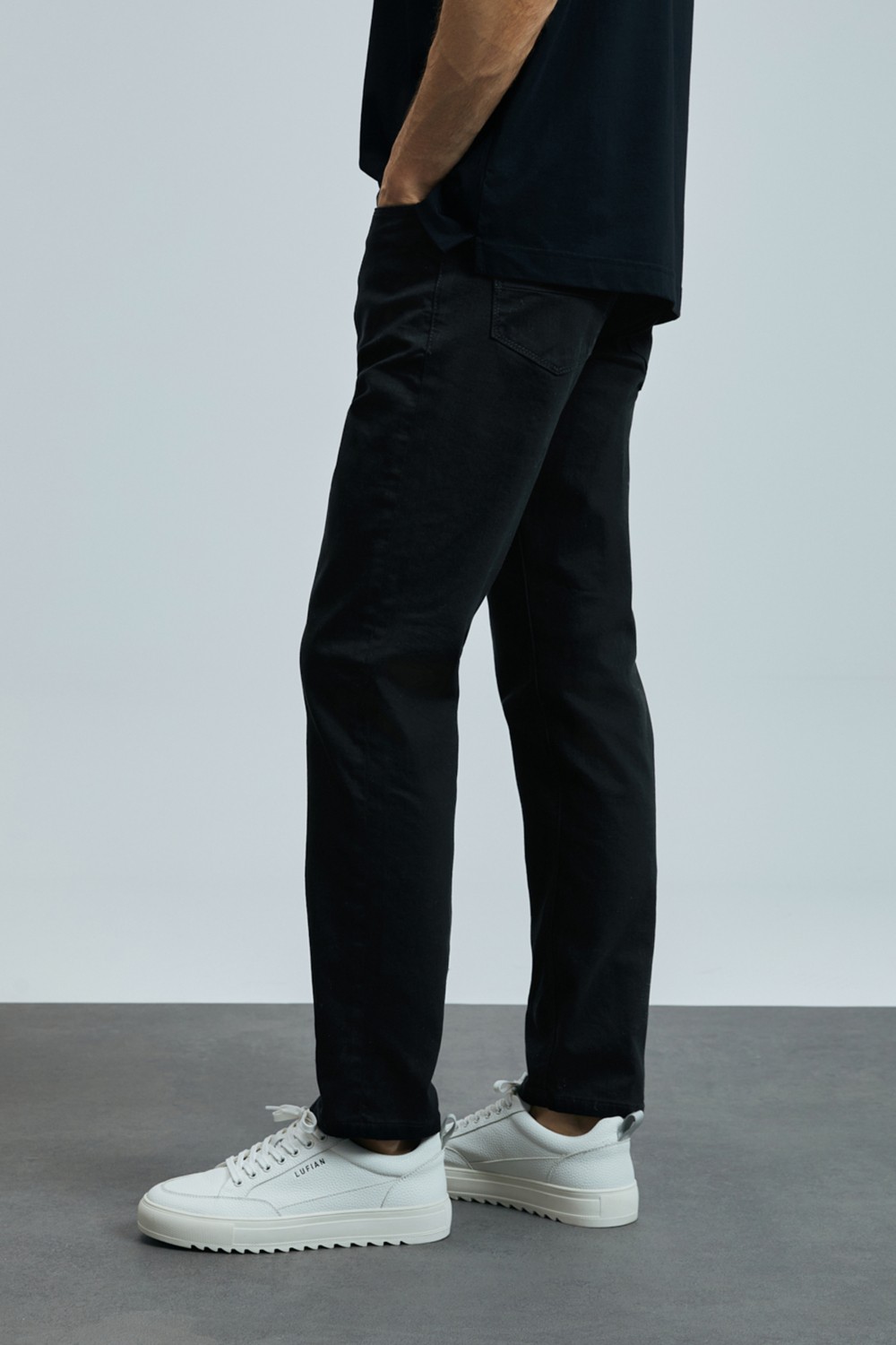 Lufian Anton Smart Jean Erkek Pantolon Slim Fit Siyah görsel 4