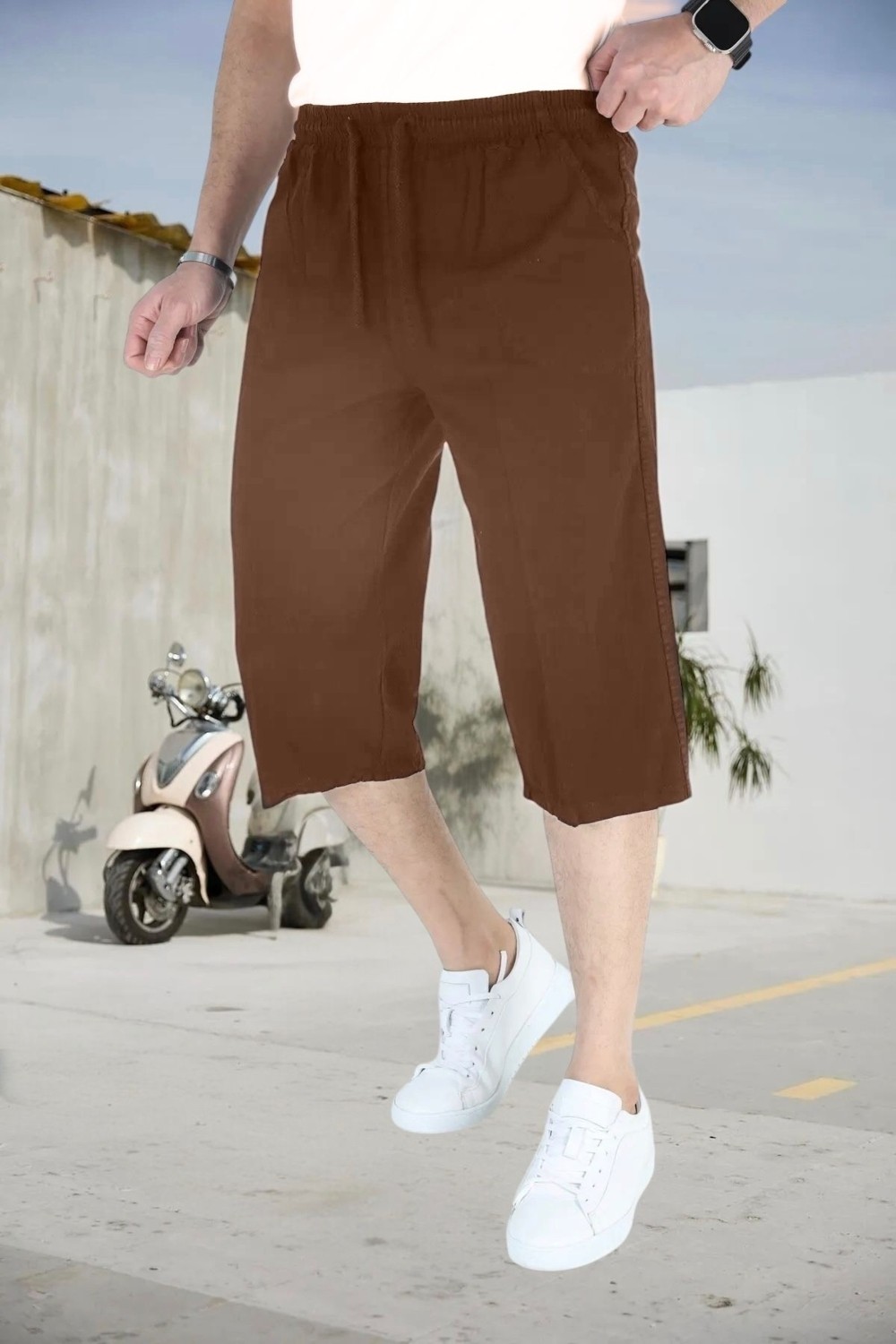 BirbeyStore Kapri Büyük Beden Hambez %100 Pamuk Unisex Reladex Rahat Kalıp Beli Lastikli Malerind