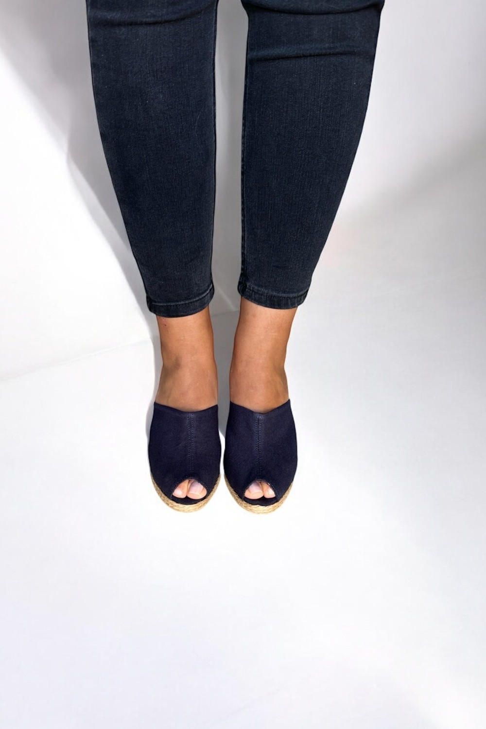 Y&D Shoes Kadın Yazlık Keten Espadril Sandalet Terlik | Dolgu Topuk | Rahat Kalıp görsel 2