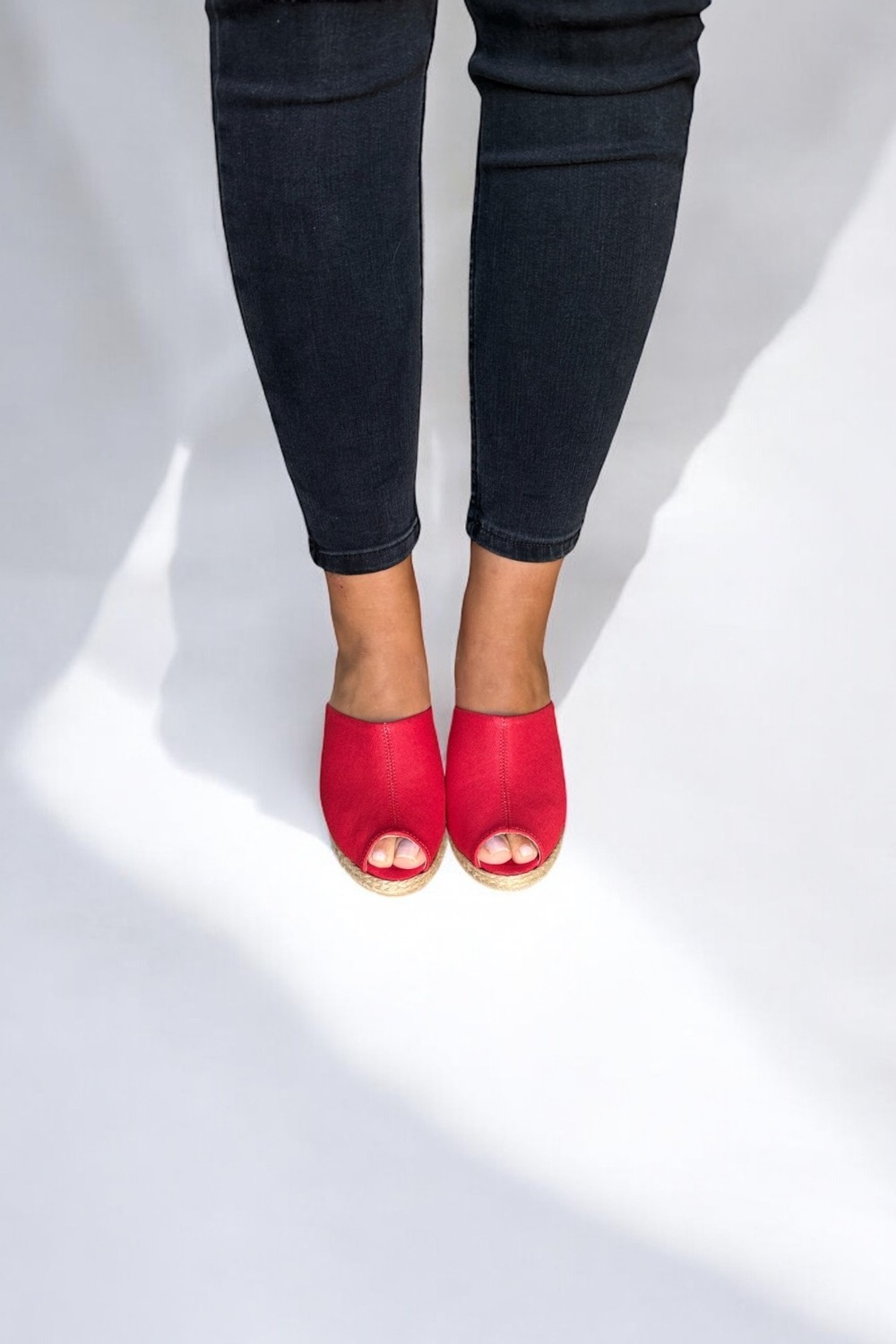 Y&D Shoes Kadın Yazlık Keten Espadril Sandalet Terlik | Dolgu Topuk | Rahat Kalıp görsel 5