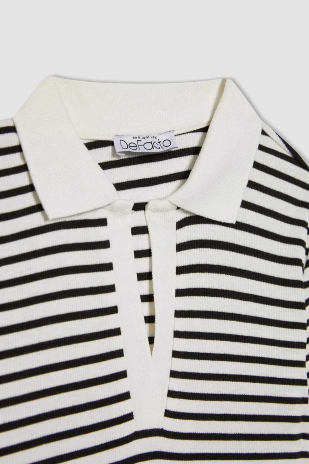 DeFacto Fitted Çizgili Polo Yaka Kısa Kollu Tişört A0380AX24SM görsel 8