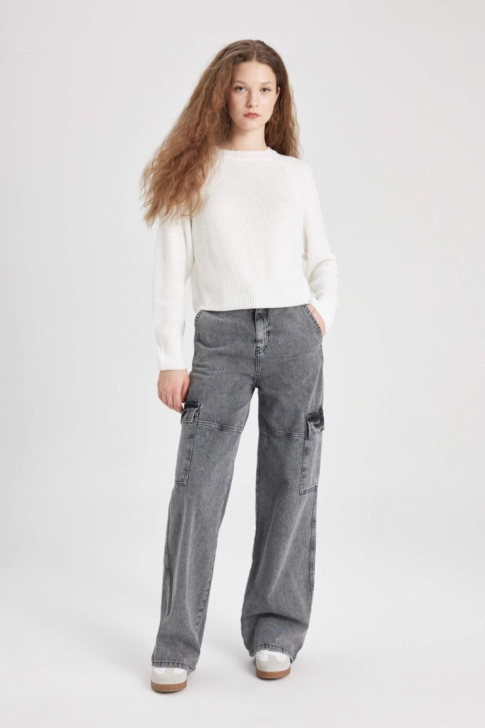 DeFacto Coool Regular Fit Bisiklet Yaka Basic Düz Triko Kazak L2567AZ24WN görsel 6