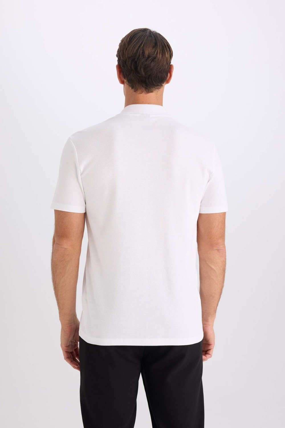 DeFacto Slim Fit Polo Yaka Kısa Kollu Pamuklu Modal Karışımlı Basic Tişört M6609AZ25SP görsel 6