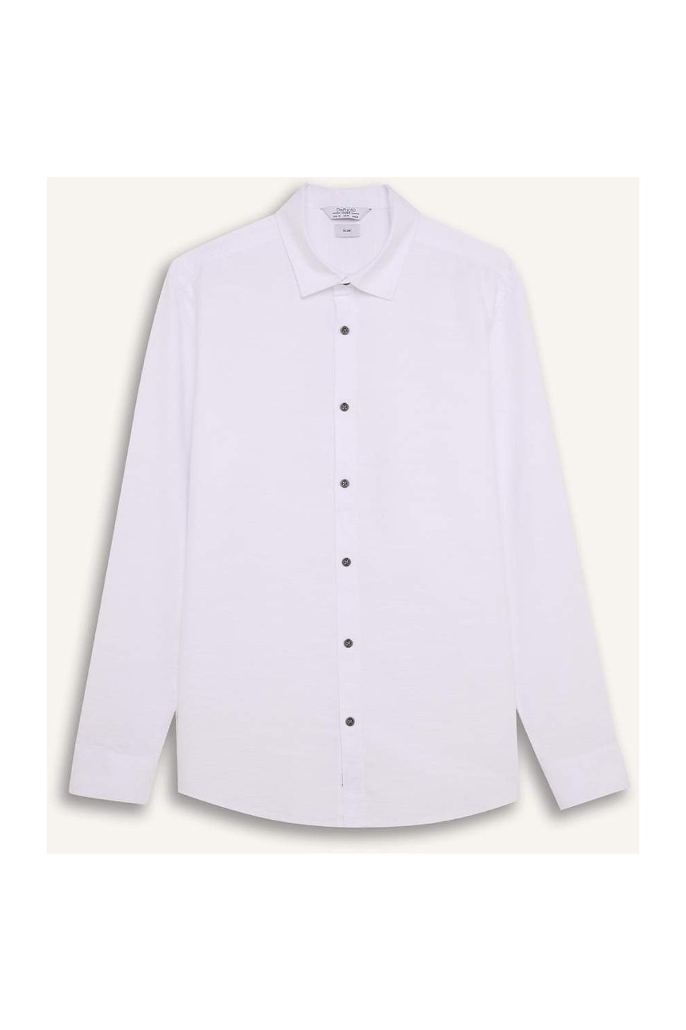 DeFacto %100 Pamuk Slim Fit Basic Uzun Kollu Siyah Gömlek A4644AX25SP görsel 8