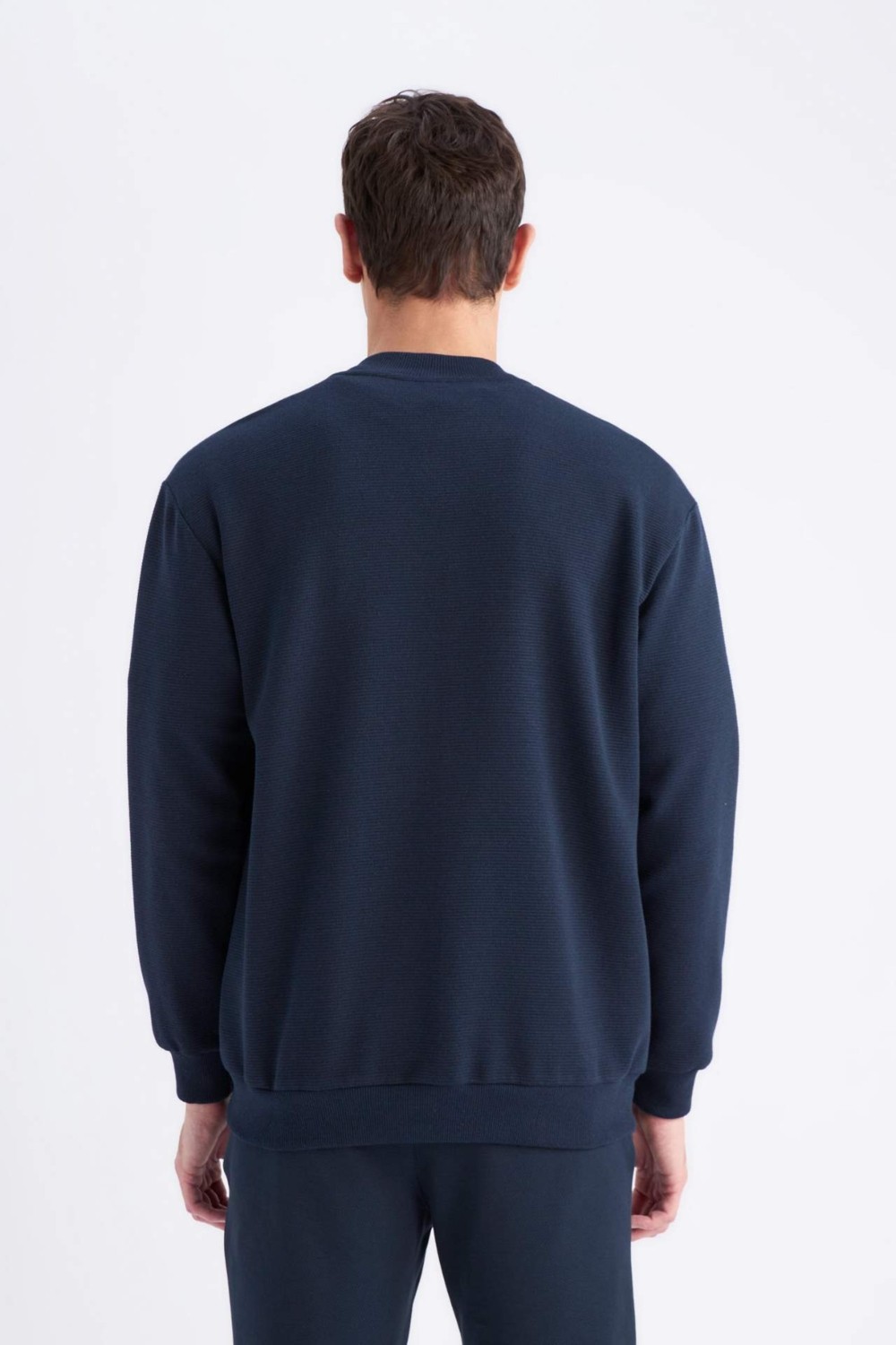 DeFacto Relax Fit Kolej Yaka Dokulu Bomber Hırka D7930AX25SP görsel 6