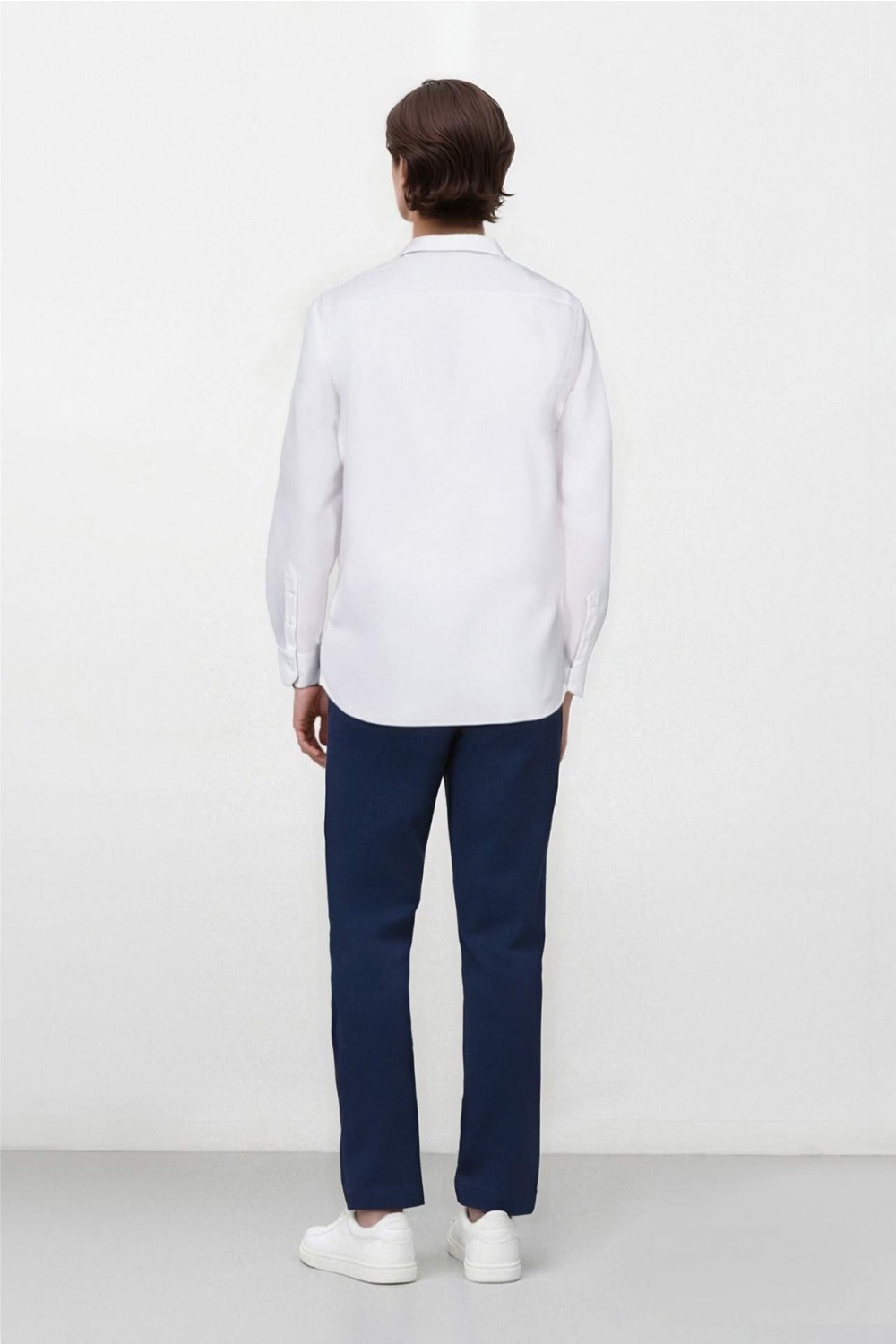 DeFacto Tailored Fit Düz Paça Her Yöne Esneyen Yumuşak Tuşe Cepli Pantolon C7508AX25SP görsel 7