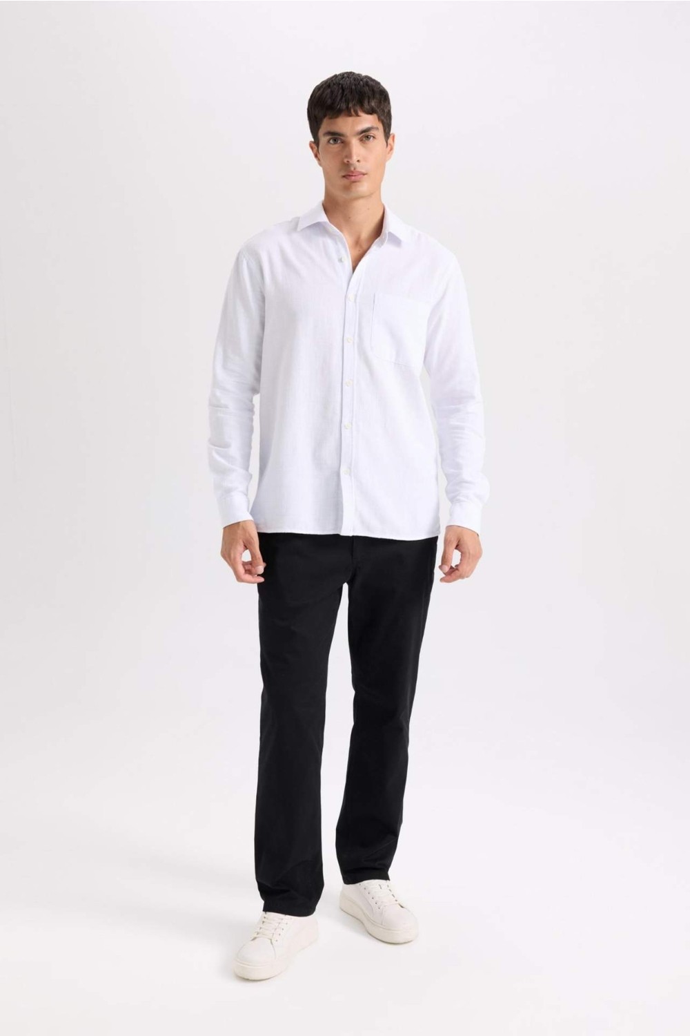 DeFacto Regular Fit Normal Kesim Yazlık Düz Paça Chino Kanvas Pantolon D7349AX25SP görsel 7